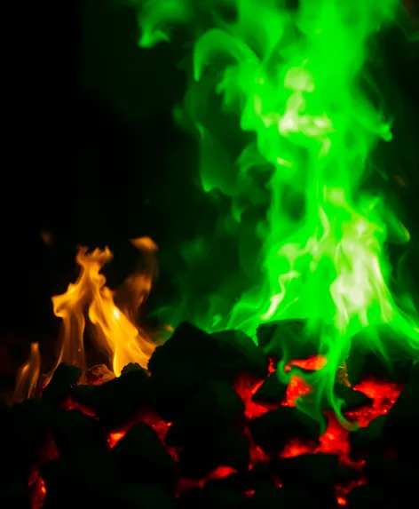 green flames