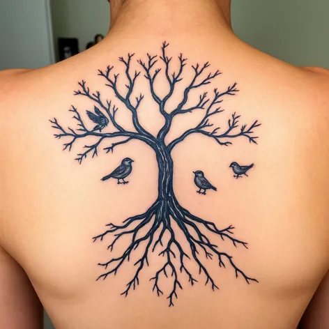 Tree tattoo with roots