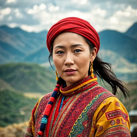 Mongolian woman with national