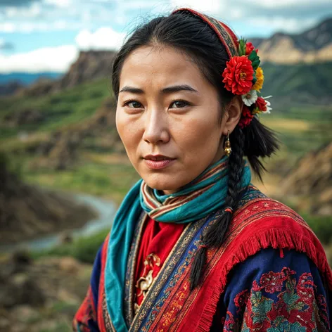 Mongolian woman with national