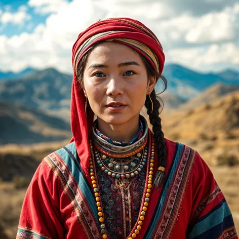 Mongolian woman with national