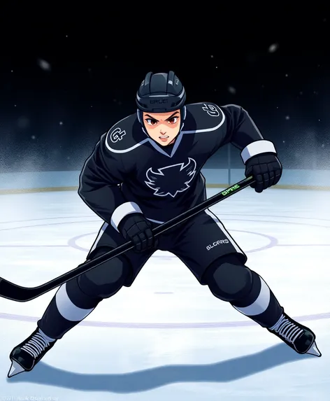 hockey black anime