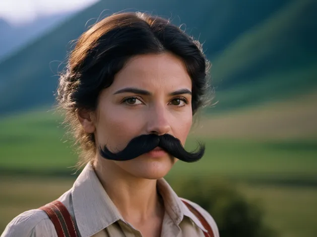 woman with mustache