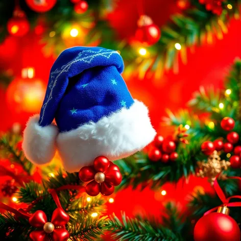 blue santa hat