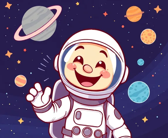 cartoon astronaut in space