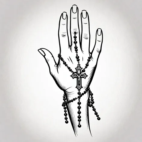 rosary hand tattoo