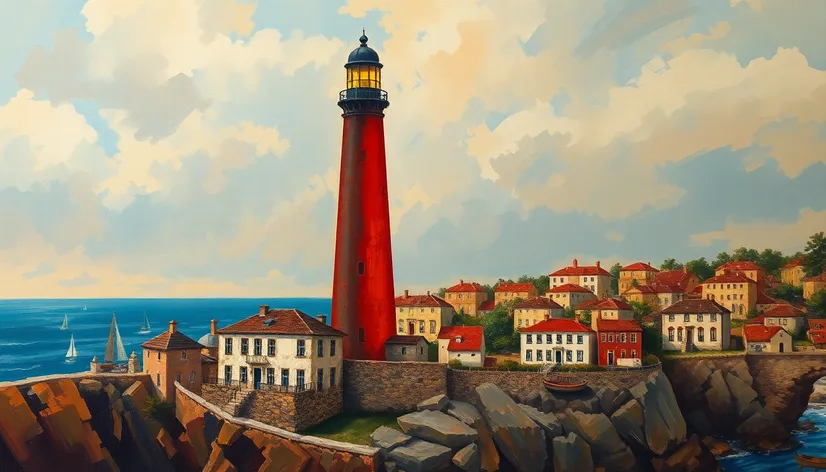 lighthouse oil painting