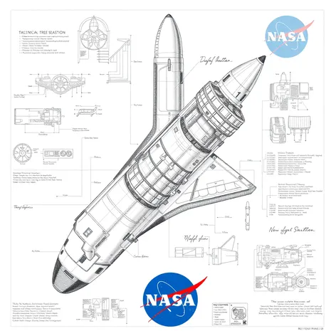 space shuttle techncial drawings