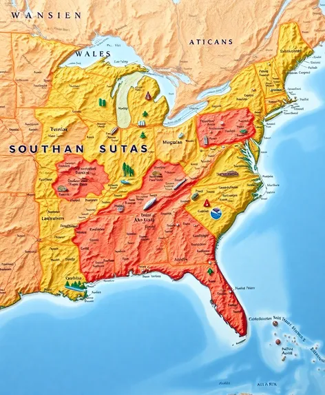 map of southern usa