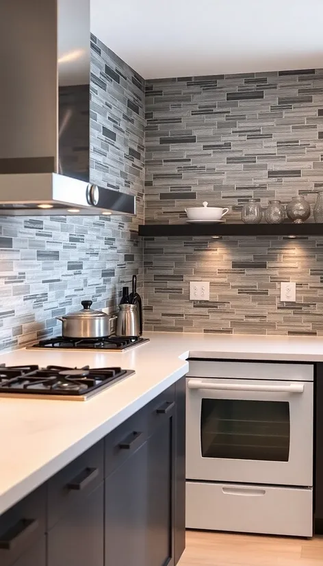 gray kitchen backsplash