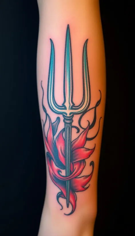 female pitchfork symbol tatoo