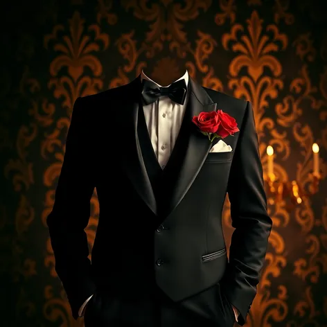 black and red tux