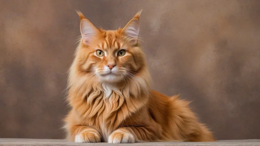 orange maine coon cat