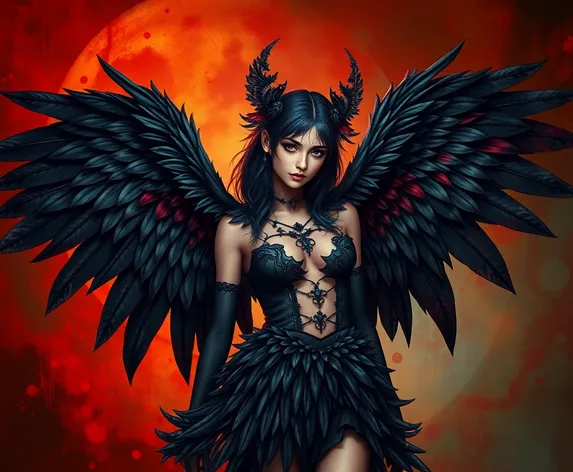 black feather wings costume