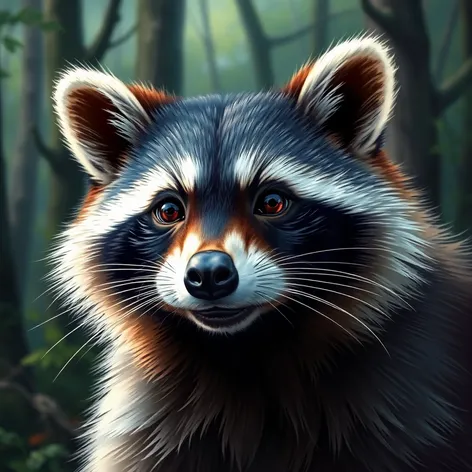 realistic raccoon drawing