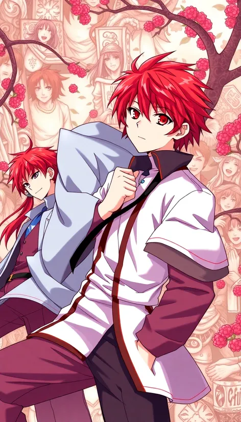 red haired male anime