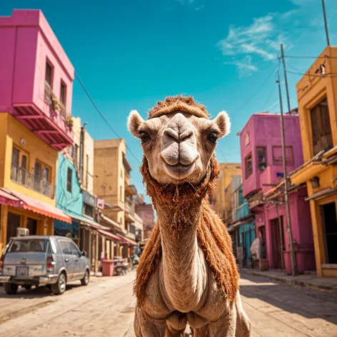 baby camel on street