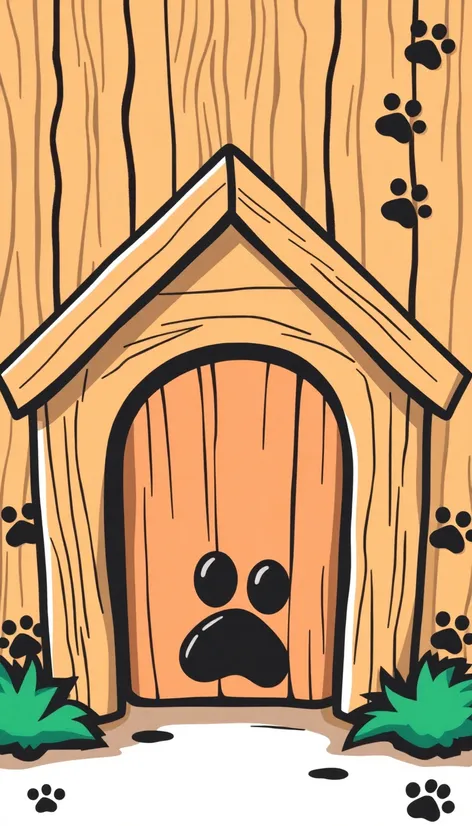 dog house paw vector