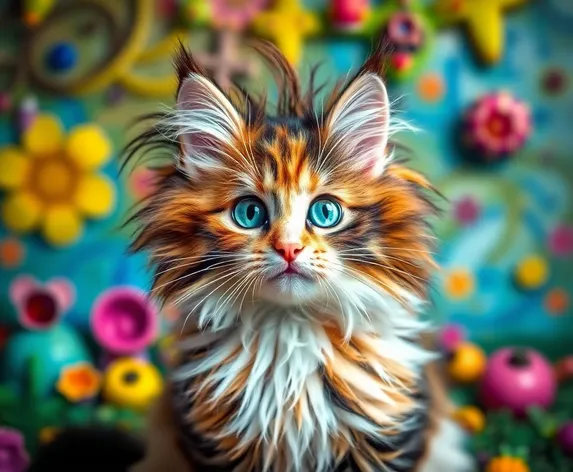 hair curly calico cat