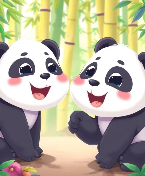 cute cartoon pandas