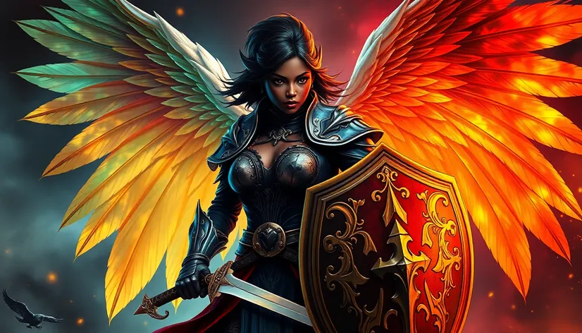 artwork black female archangel