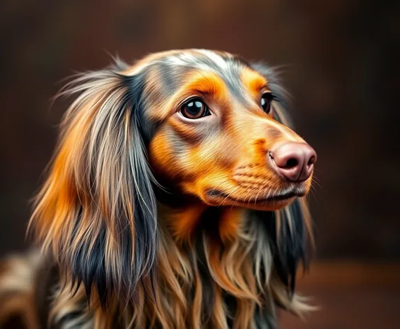 long haired dapple dachshund