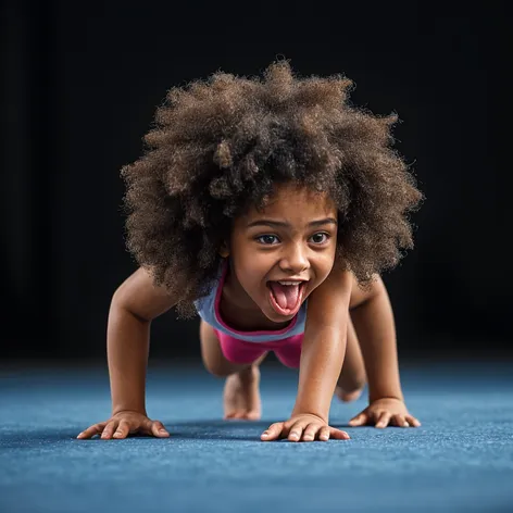 Teenage girl, afro hair,