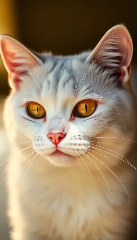 white cat with gold