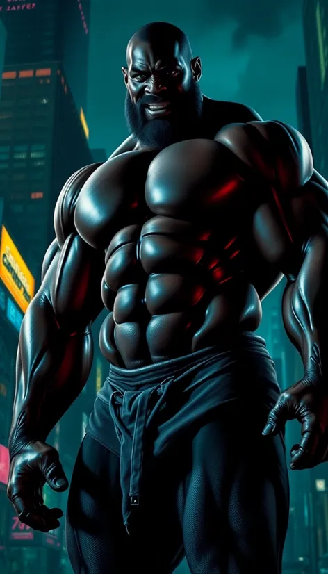 giant black bodybuilder