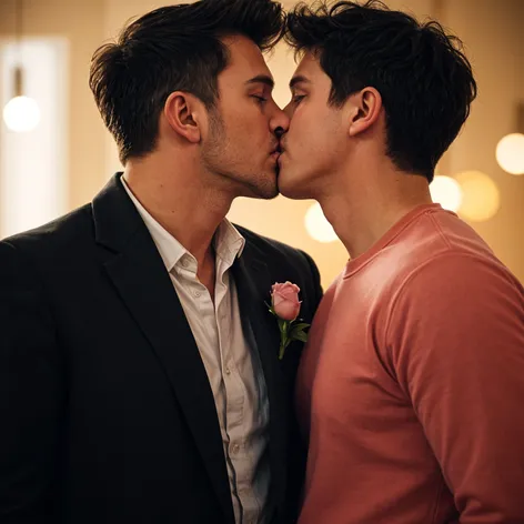 Men kissing