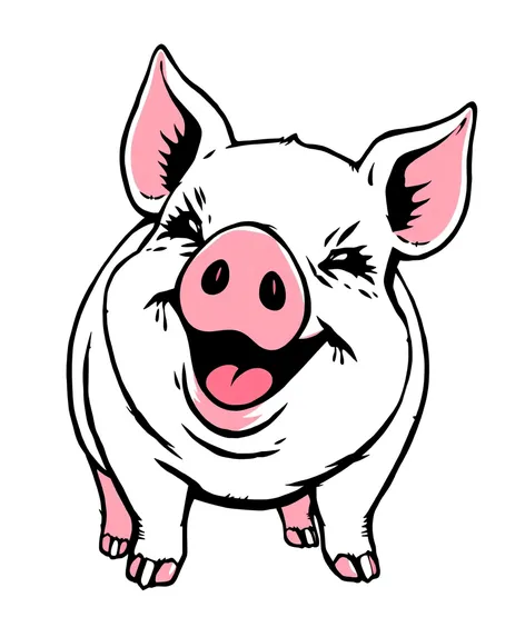 pig laughin design tattoo