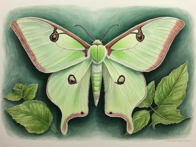 luna moth drawing