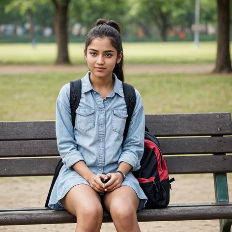 Indian girl sitting on