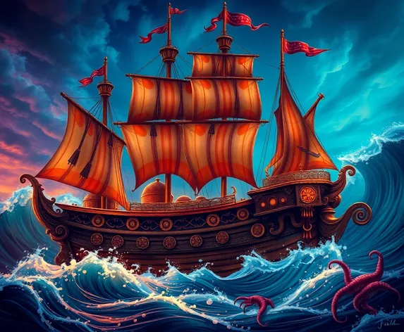 fantasy pirate ship art