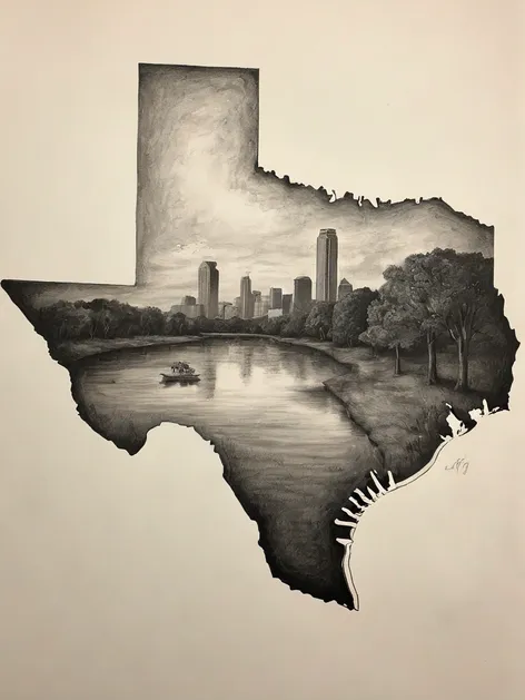 texas drawing