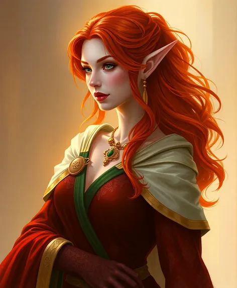 female elf cleric redhead