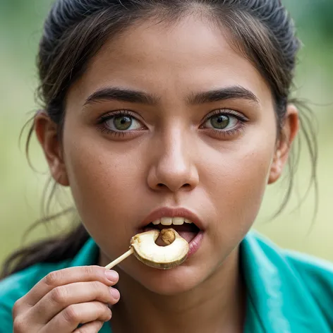 Pretty PNG girl chewing