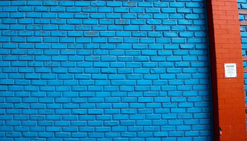 blue brick wall