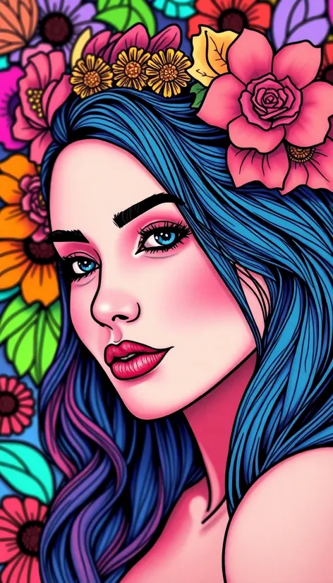 beautiful woman coloring pages