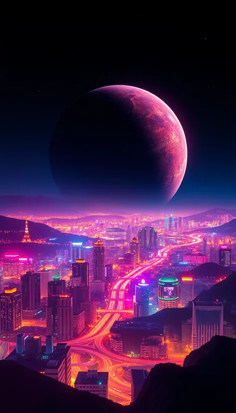 planet with city lights