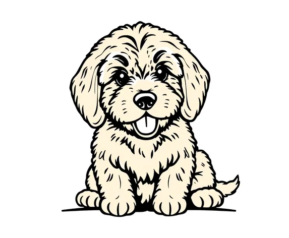 goldendoodle line drawing