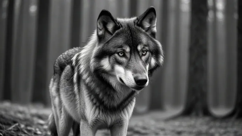 black and white wolf