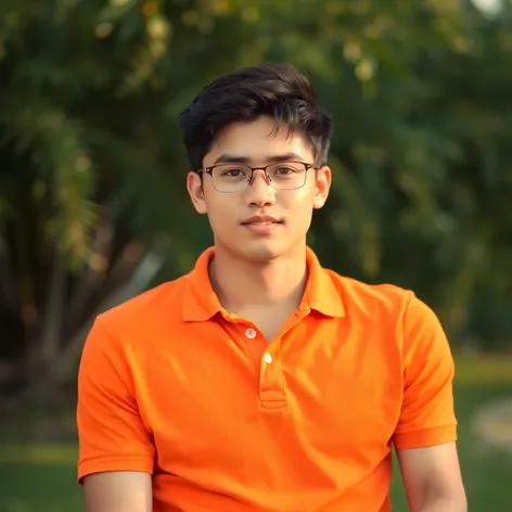 orange polo shirt