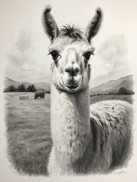 llama drawing