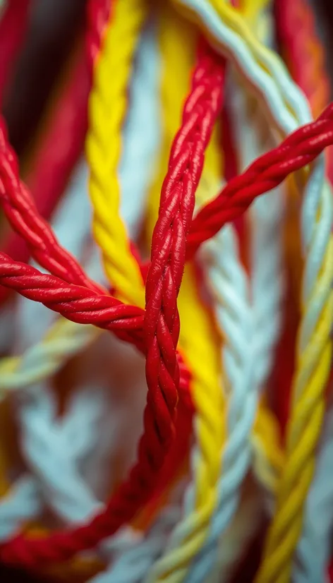 red yellow white cable