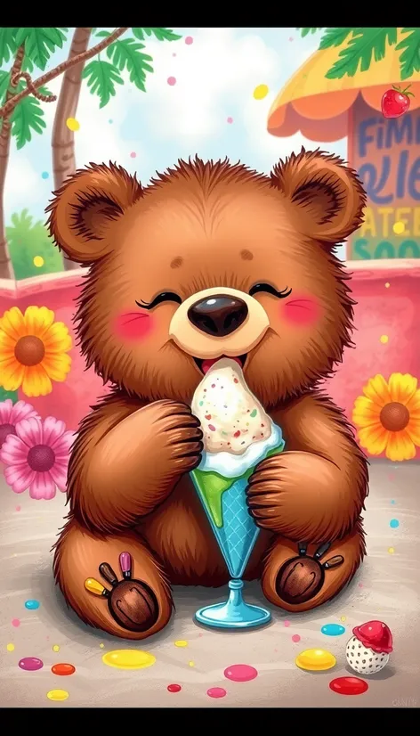 bear eat ice cream