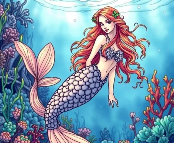 detailed mermaid coloring sheets