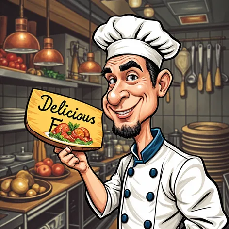 Chef , caricature, delicious