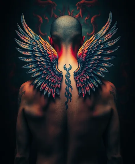 wings tattoo on back