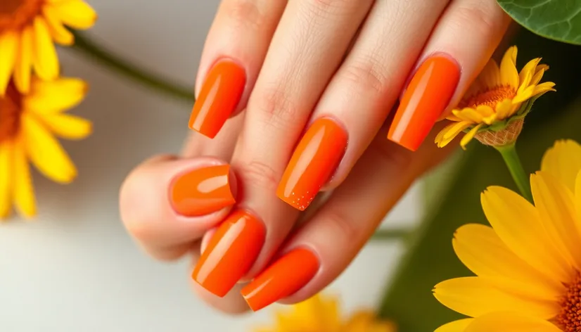 orange nail designs